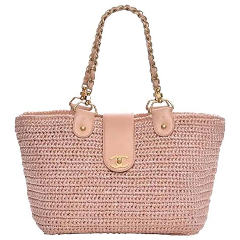 pink raffia handbags